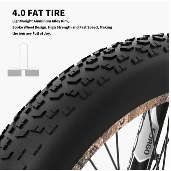 Aostirmotor 1500W Fat-Tire E-Mountain Bike  26″ Tires, 48V 15Ah Battery, Aluminum Frame, Shimano 7-Speed, Hydraulic Disc Brakes