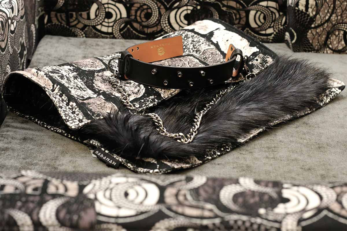 Couverture pour chat « Metis » Black Moon - Tissu Jean-Paul Gaultier