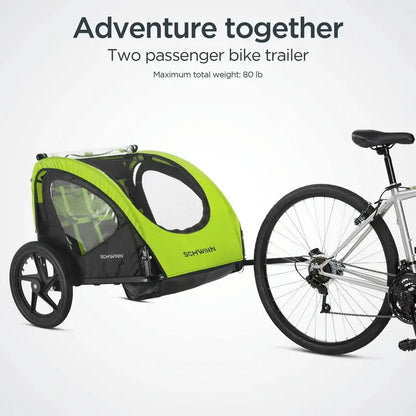 Schwinn Shuttle Folding Bike Trailer  Lightweight, Hitch-Compatible Carrier for Kids or Gear