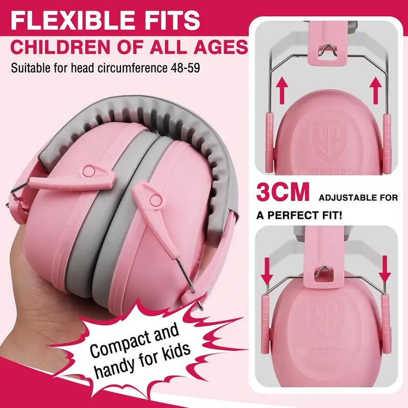 WORKPRO Kids’ Pink Safety Ear Muffs  25 dB Noise Reduction Rating
