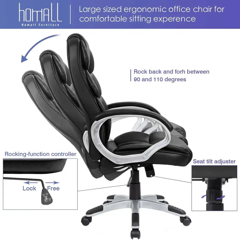 Homall Ergonomic Office Chair  High-Back Mesh Computer Chair with Lumbar Support