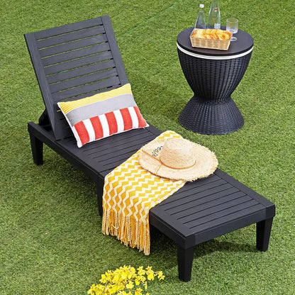Lightweight Adjustable Chaise Lounge Chair  Outdoor Recliner with Multi-Angle Backrest