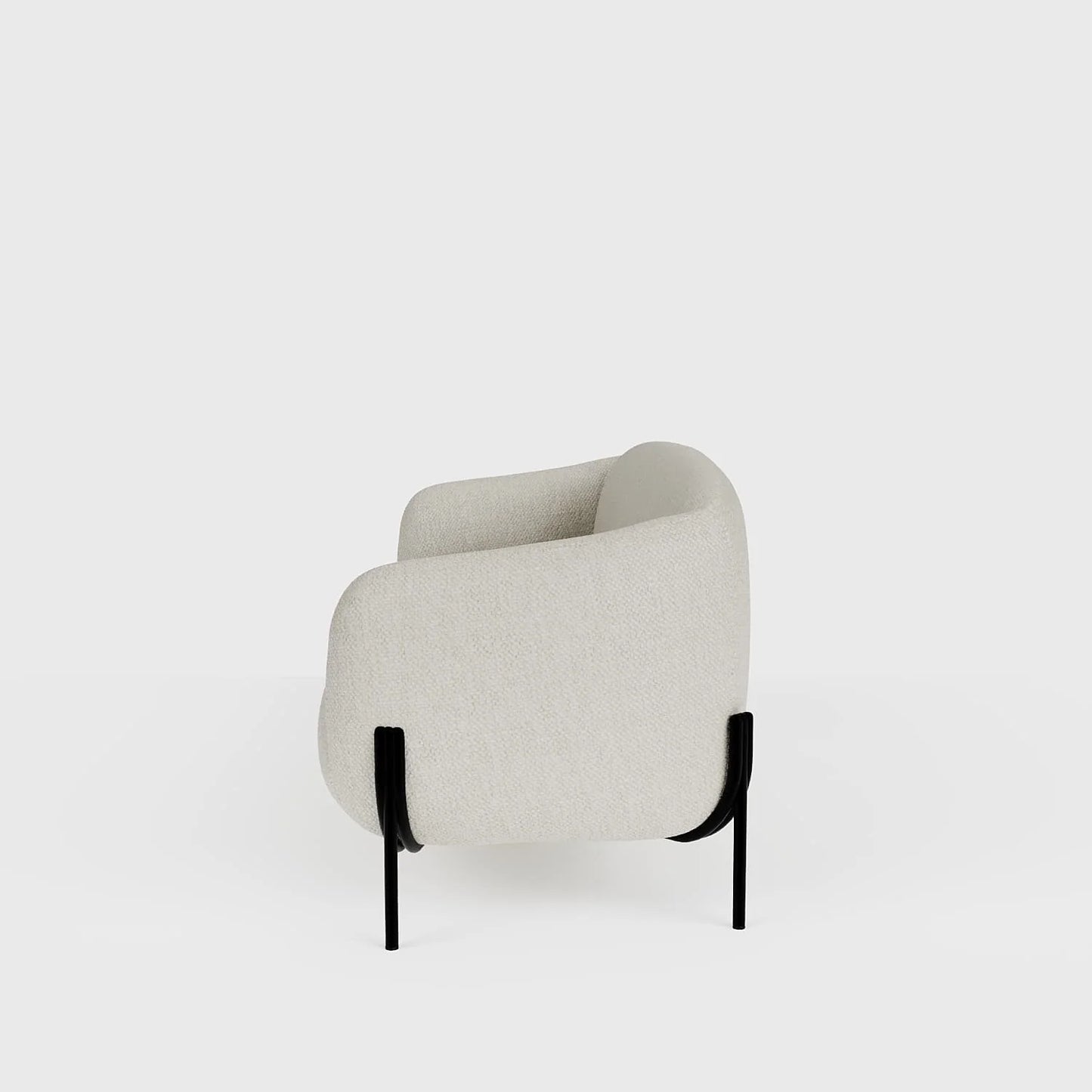 Joyce   Canap  design arrondi tissu chenille blanc