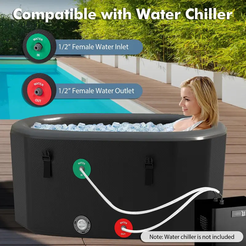 Extra-Large 129-Gallon Inflatable Ice Bath Tub — Multi-Layer Cold Plunge System for Athletes with Lid and Pump