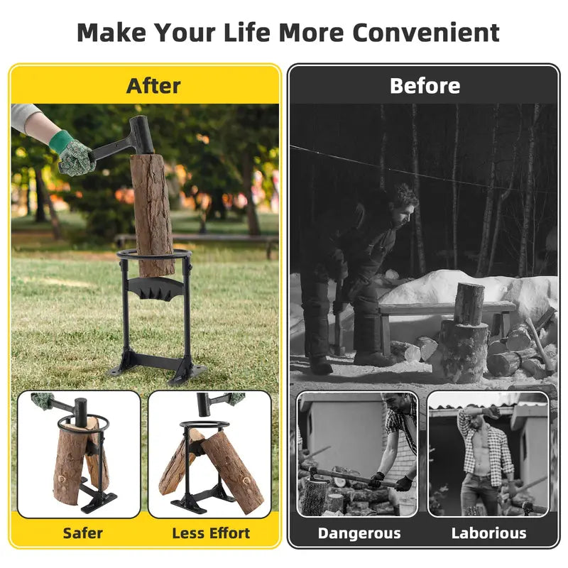 High-Carbon Steel Manual Firewood Kindling Splitter