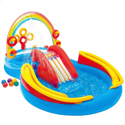 Intex Jungle Adventure Inflatable Play Center  96″ x 78″ x 28″ Kiddie Splash Pool with Water Slide for Toddlers & Backyard Fun