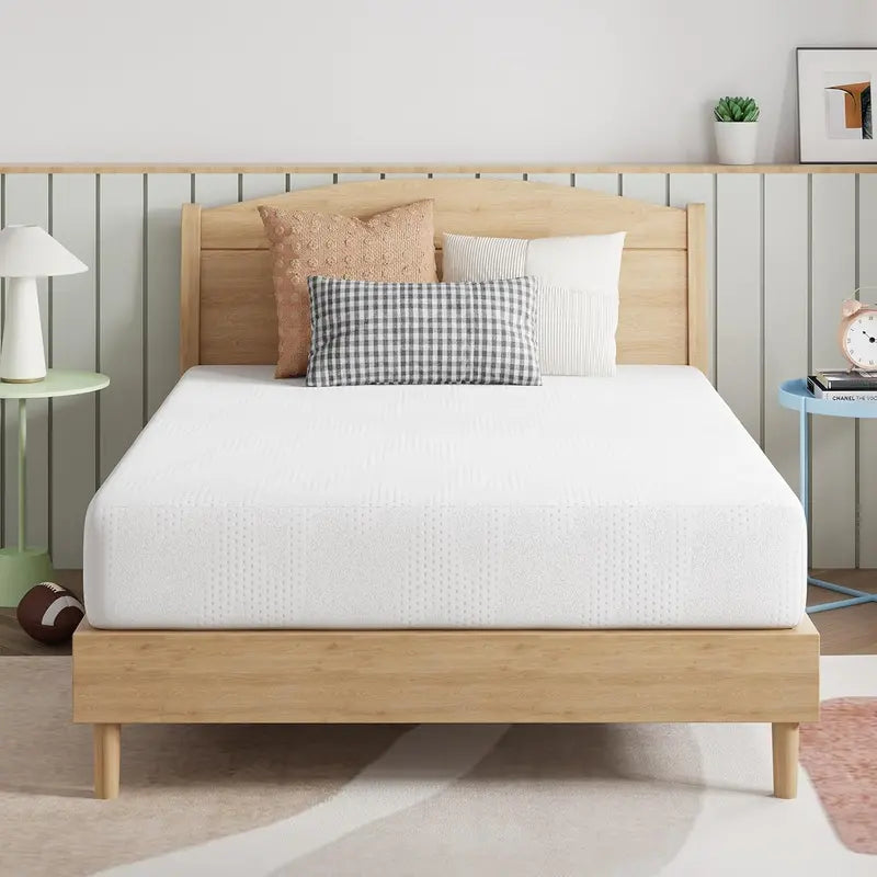 Novilla 12-Inch Gel-Infused Queen Mattress in a Box: Pressure-Relieving Cooling Memory Foam Bed with CertiPUR-US Certification and Breathable White Cover
