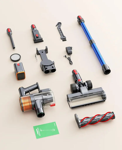 High-Performance Cordless Stick Vacuum  550W Motor, 45 kPa Suction, 60-Min Runtime, Wall-Mount Charging & Self-Standing Design