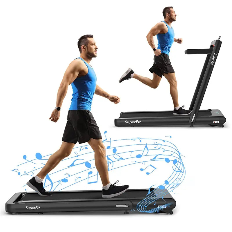 Dual-Function Folding Treadmill  4.75HP Under-Desk Model with App Compatibility