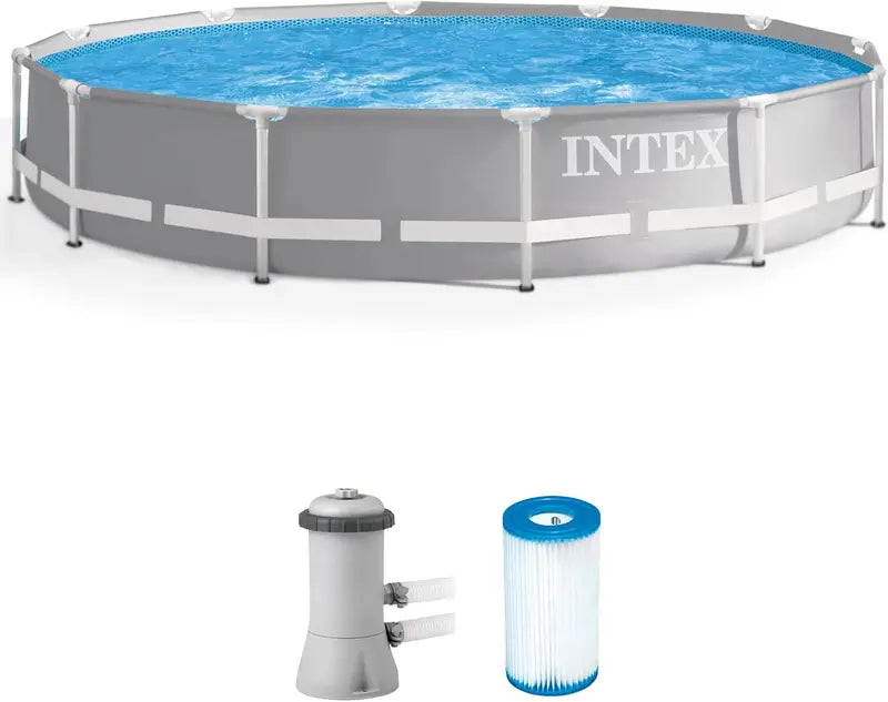 10-Foot Premium Above-Ground Swimming Pool Set  30″ Depth, 1185-Gallon Capacity, Rust-Resistant SuperTough Frame + 330 GPH Filter Pump