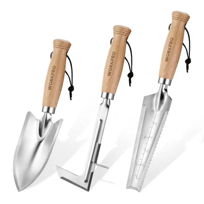WORKPRO 3-Piece Garden Weed Removal Set  Crack Weeder & Hand Trowel