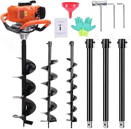 PRIJESSE Gas-Powered Post Hole Digger  Dual-Mode Earth Auger Drill System
