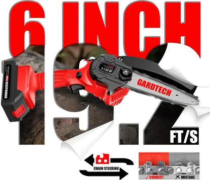 Gardtech 6-Inch Cordless Electric Chain Saw for Portable Pruning and Cutting