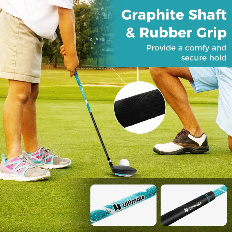 Junior Right-Handed Golf Club Set for Kids Including Stand Bag & Weatherproof Rain Hood