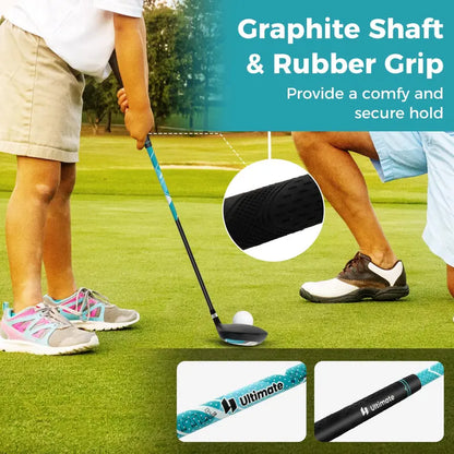 Junior Right-Handed Golf Club Set for Kids Including Stand Bag & Weatherproof Rain Hood