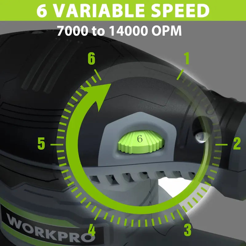 WORKPRO 2.5-Amp 5-Inch Random Orbit Sander  6-Speed Variable Control (700014000 RPM)