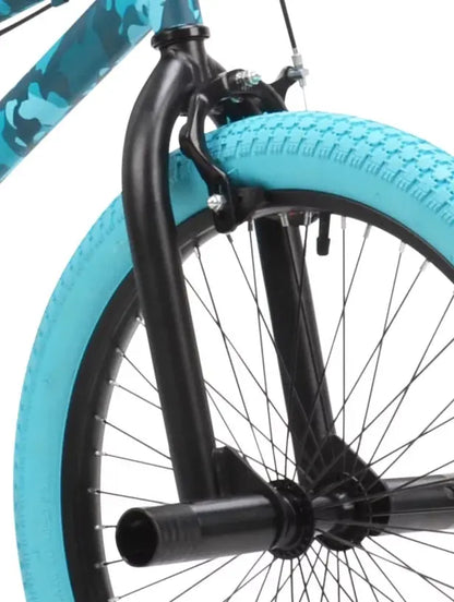 Kent 20″ Incognito Girl’s BMX Bike, Turquoise Camouflage, Steel Frame, Ages 8-12, Dual Caliper Brakes