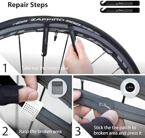 BONE 14-in-1 Portable Bike Repair Tool Kit with Tire Pump & Wrench for Mountain/Road Bikes
