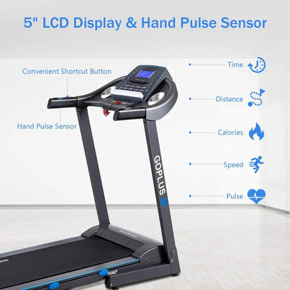 2.25HP Incline-Folding Treadmill  Superfit Electric Fitness Treadmill with Adjustable Slope