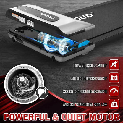 Yagud 2-in-1 Under Desk Treadmill with LED Display & Remote, 2.5HP Motor, Non-Slip Belt for Home/Office