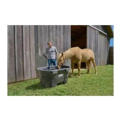 Rubbermaid FG424500BLA Stock Tank  150-Gallon Plastic Livestock or Utility Tank  Matte Black Finish