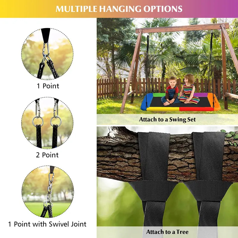 Extra-Large 60-Inch Tree Swing Platform  Heavy-Duty 700 lb Capacity for Kids & Adults