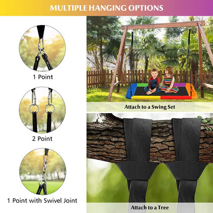 Extra-Large 60-Inch Tree Swing Platform  Heavy-Duty 700 lb Capacity for Kids & Adults
