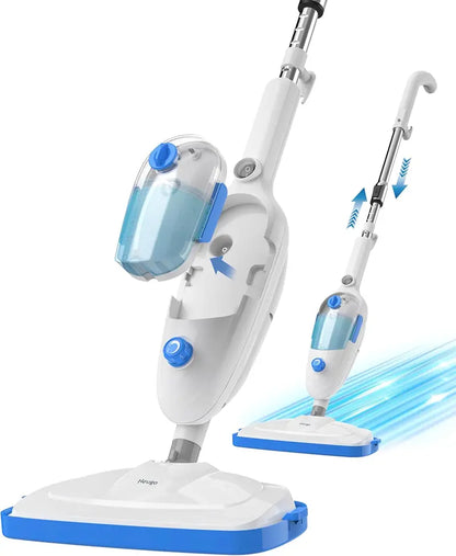 Lightweight Adjustable Steam Mop  Floor Steamer for Hardwood, Tile, Laminate & Carpet with 23ft Cord & Washable Pads