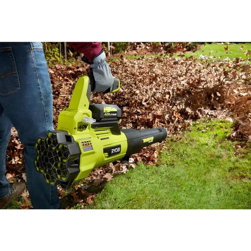 RYOBI 40V Brushless Jet Fan Blower  125 MPH / 550 CFM Whisper Series with 4.0Ah Battery