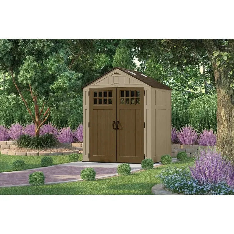 5’6″ Deep x 6’3″ Wide Resin Storage Shed  Durable Outdoor Utility Building