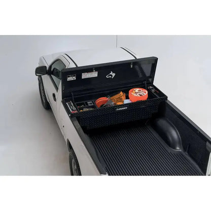 Low-Profile Matte Black Aluminum Truck Toolbox  61.86 in. for Mid-Size Trucks