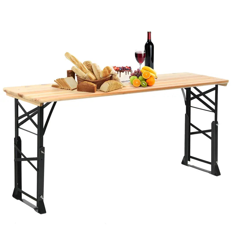 Folding Picnic Beer Table  Compact Outdoor Camping Table for Patios and Tailgates