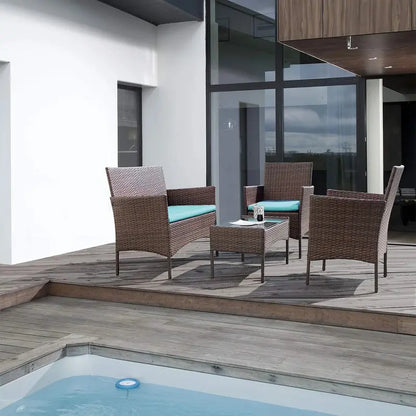 Homall 4-Piece Outdoor Patio Chair Set  Synthetic Rattan Wicker Seating with Powder-Coated Frames