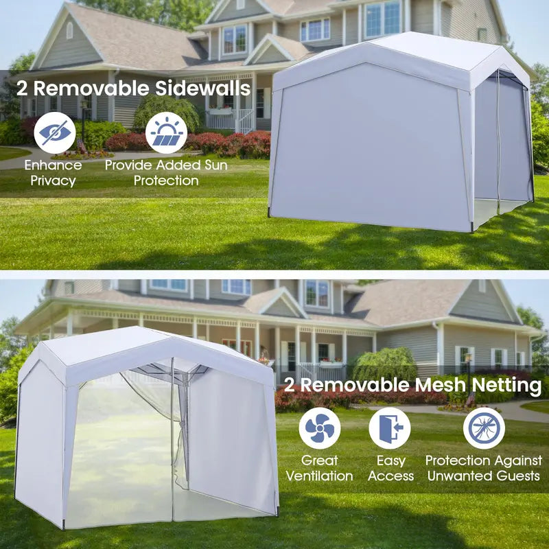 10 ft x 10 ft Removable-Sidewall Canopy Tent  UPF50+ Pop-Up Shelter with Mesh Netting