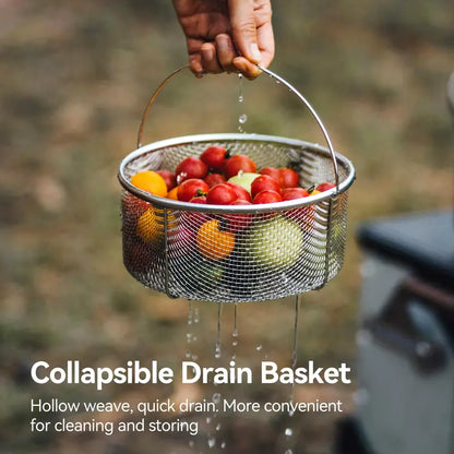 5-Piece Portable Stainless Steel Cookware Set with Carry Bag