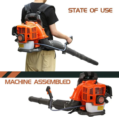 ZTGD Gas-Powered Backpack Leaf Blower  Air-Cooled, High-Performance Grass and Debris Remover