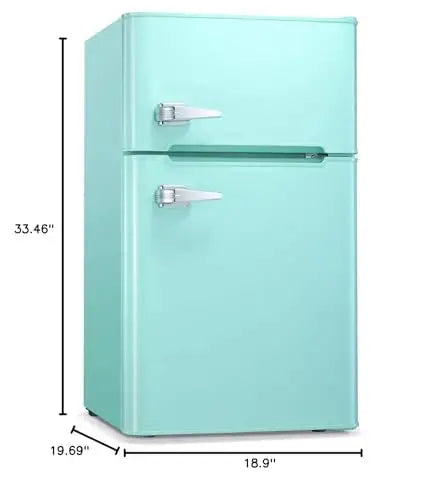 Antarctic Star 3.2 Cu Ft Compact Mini Refrigerator, Adjustable Thermostat, Double Door, Black/White