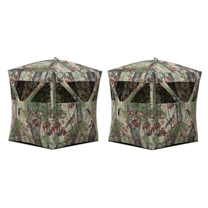 Barronett Blinds Radar Backwoods Lightweight Pop Up Hunting Ground Blind 2-Pack, 150D Fabric, Camo, 11 lbs