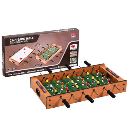 Dual-Function Mini Game Table — Foosball & Air Hockey Combo with Authentic Play Surface