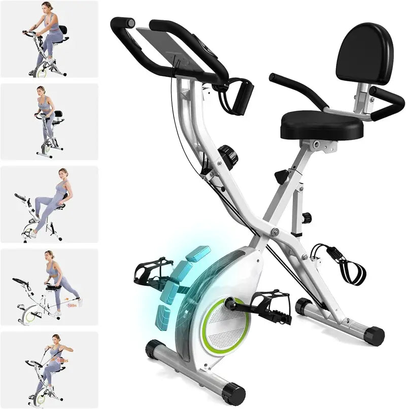 817X Foldable Indoor Exercise Bike  16-Level Magnetic Resistance, 300 LB Capacity, Quiet 2025 Design