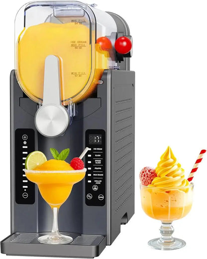 All-in-One Slushie Machine: No Ice Required, Real-Time Temp Display & Auto-Clean Function