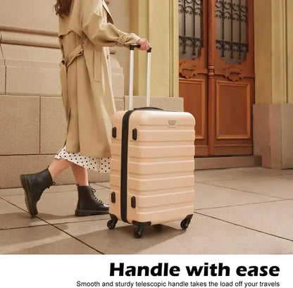 Coolife 3-Piece Lightweight Spinner Luggage Set  Hardshell Suitcases with TSA Locks