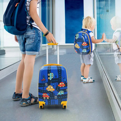 Kids’ Travel Luggage Set  12-Inch and 18-Inch Carry-On Suitcases Designed for Young Travelers