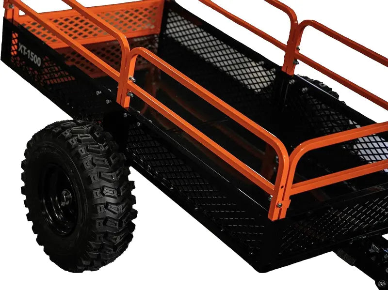MOTOALLIANCE 1500lb Utility Cart Trailer with Tilt Bed & Mesh Sides for ATV/UTV/Lawn Tractor