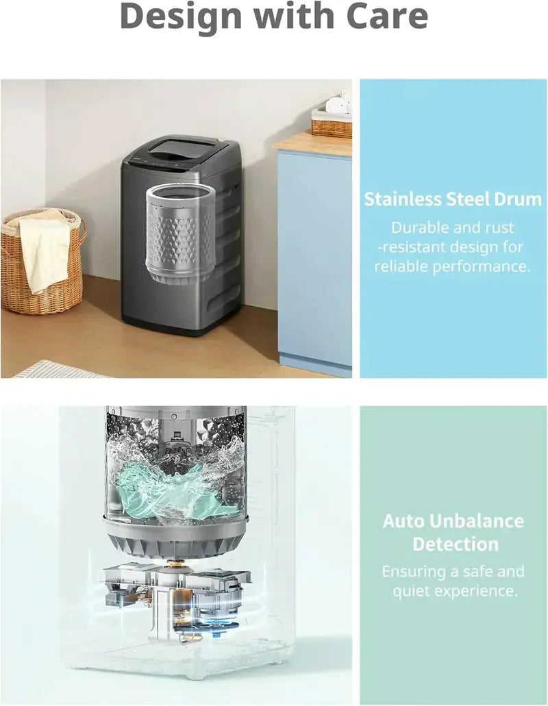 Comfee 0.9 cu ft Compact Washing Machine with LED Display and Self-Cleaning Drum