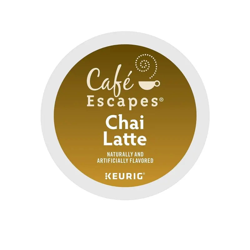 Cafe Escapes Chai Latte K-Cup Pods, 96 Ct, Keurig Compatible, Black Tea & Spices