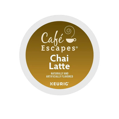 Cafe Escapes Chai Latte K-Cup Pods, 96 Ct, Keurig Compatible, Black Tea & Spices