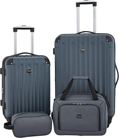 Coolife Lilac Hardside Luggage Set  4-Piece Expandable Spinner Suitcase Collection
