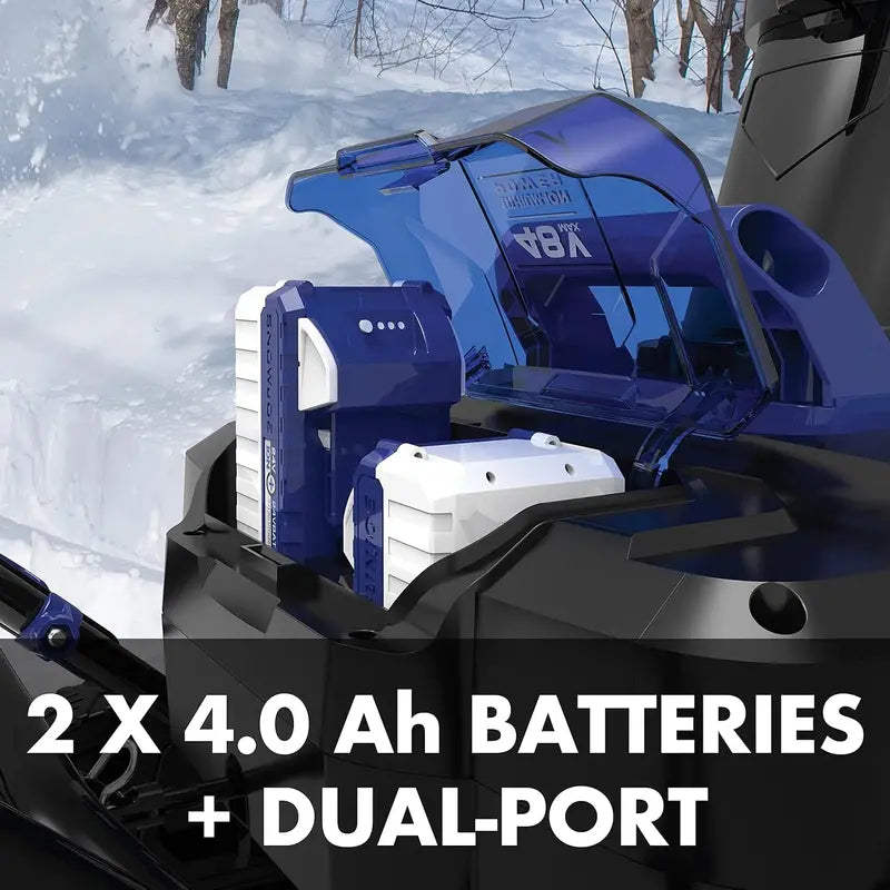 24V Cordless Snow Blower — 20-Inch Clearing Width, Kit with Two 4.0Ah Batteries & Charger