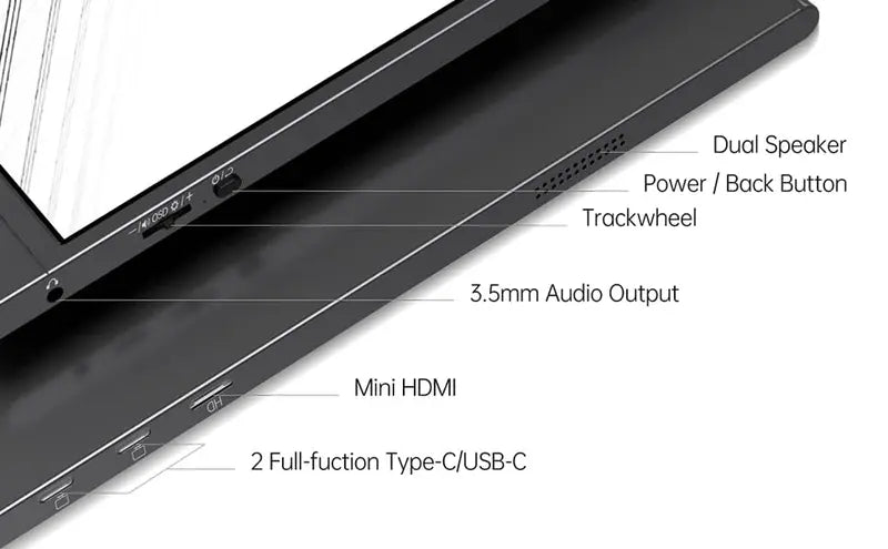 MNN Portable Monitor 15.6inch FHD 1080P Laptop Monitor USB C HDMI Gaming Ultra-Slim IPS Display